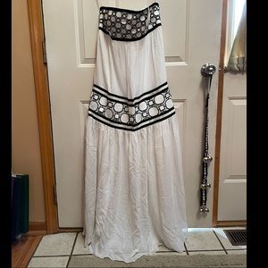 Brand New Tory Burch Long Dress Size 2 Black and White